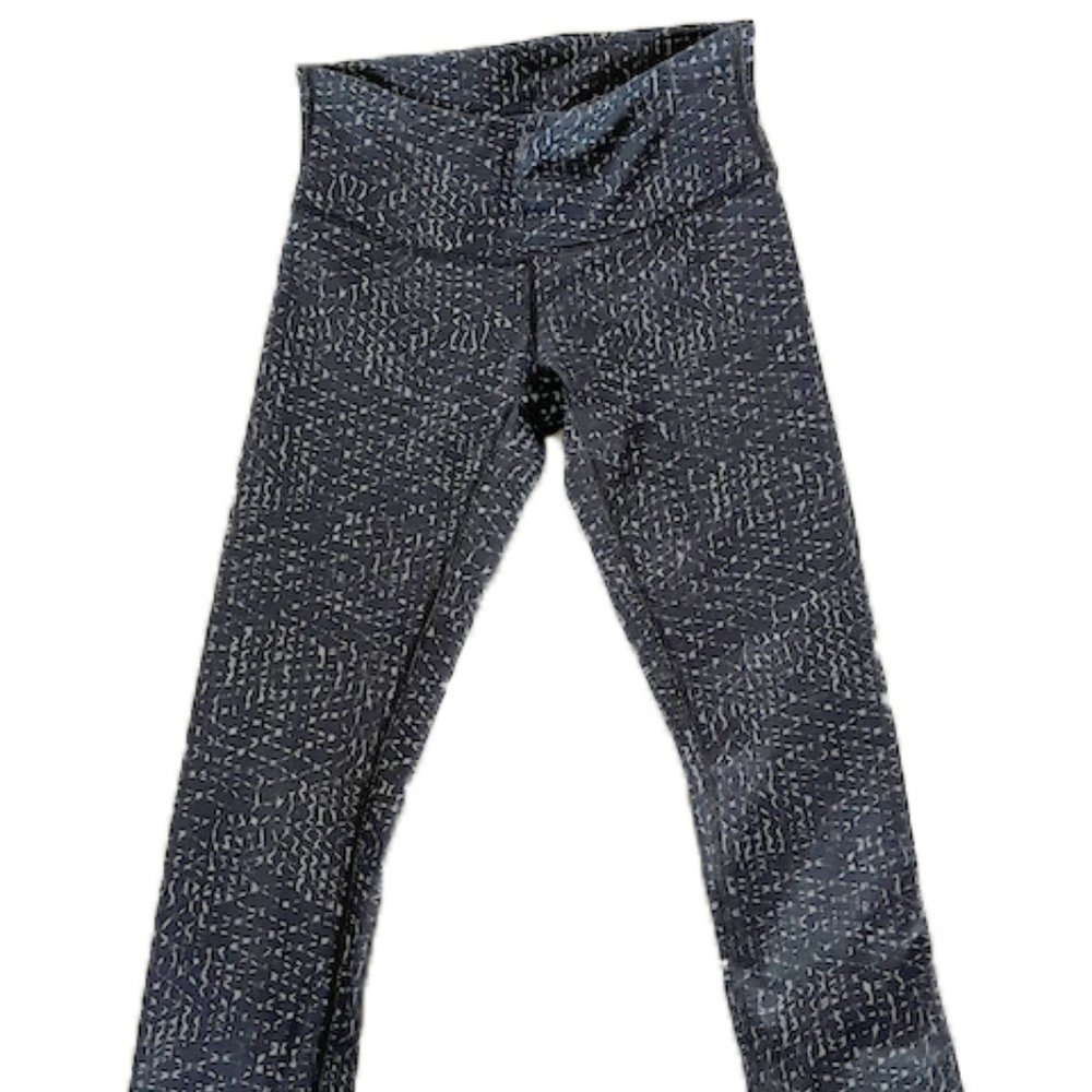 Lululemon Wunder Under Crop Grey/Black Leggings Sz 4